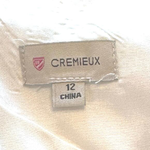 CREMIEUX Women's Ivory Jacquard Metallic Gold Shimmer Cocktail Mini Dress Sz 12 - Picture 4 of 12